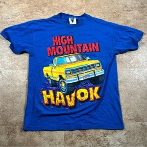 High Mountain Havok‎ Vintage 4X4 Truck T Shirt Large Blue 90s